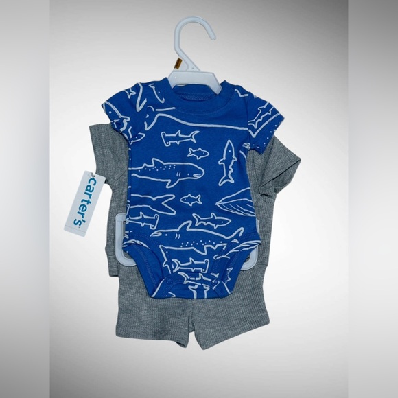 Carter's Kids Newborn Shirts & Tops - Blue, Gray, Green - Picture 4 of 6